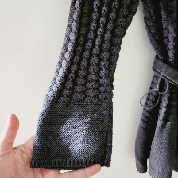 H&M dark gray open cartigan belted - Picture 2 of 4